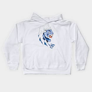 blue tiger Kids Hoodie